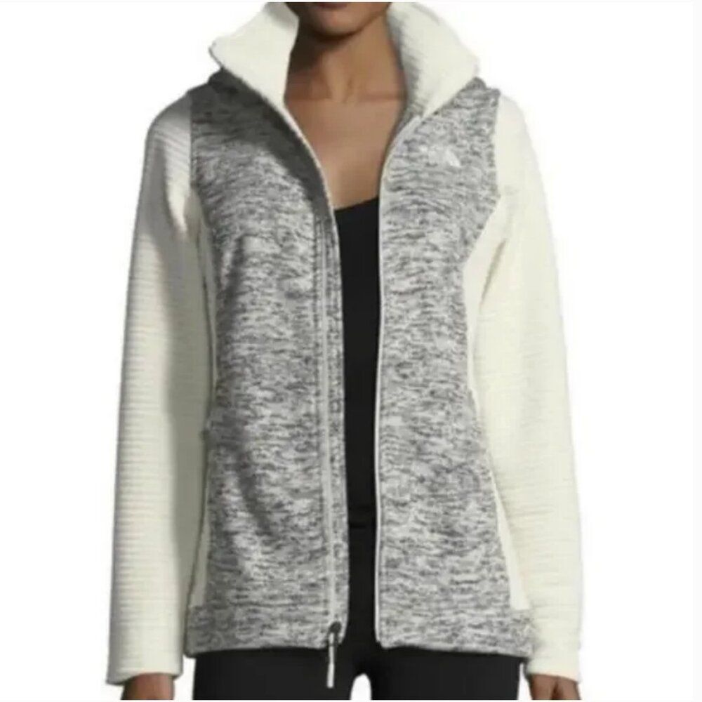 The North Face Quilted Front Zip Jacket with Heathered Gray Front Size Small